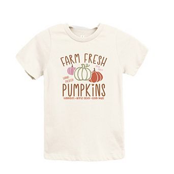 Colorful Farm Fresh Pumpkins Toddler Short Sleeve Graphic Tee