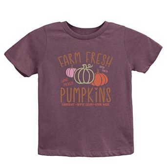 Colorful Farm Fresh Pumpkins Toddler Short Sleeve Graphic Tee