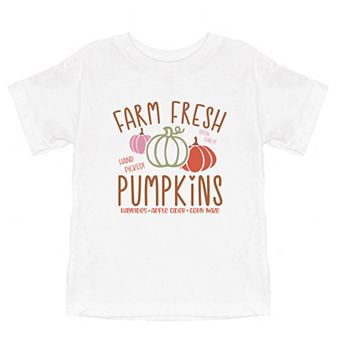 Colorful Farm Fresh Pumpkins Toddler Short Sleeve Graphic Tee