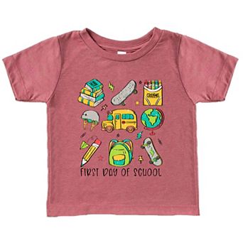 First Day Of School Chart Toddler Short Sleeve Graphic Tee