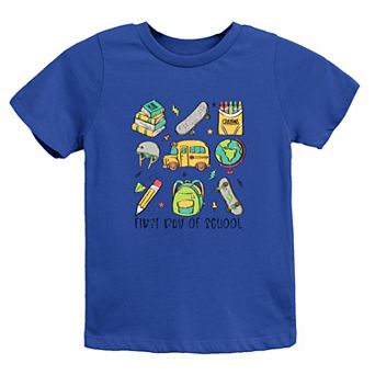 First Day Of School Chart Toddler Short Sleeve Graphic Tee