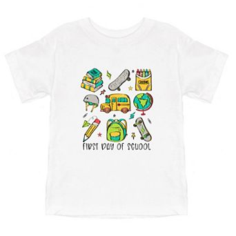 First Day Of School Chart Toddler Short Sleeve Graphic Tee
