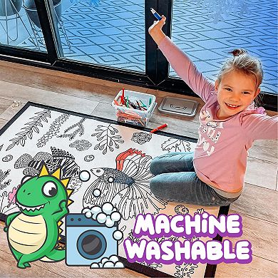 Cars Trucks Airplanes City Coloring Washable Kid's Rugs Markers ...