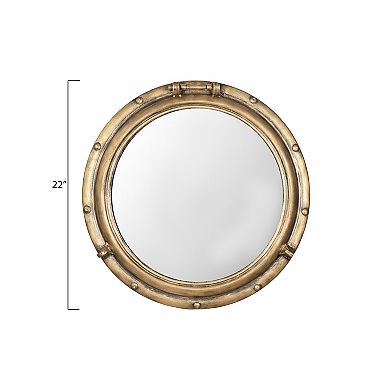 Nautical Round Metal Porthole Wall Mirror