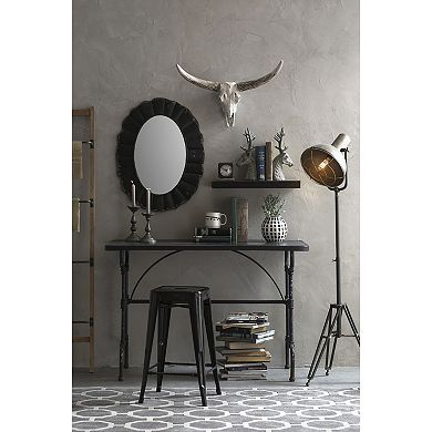 Oval Metal Scalloped Framed Wall Mirror