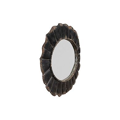 Oval Metal Scalloped Framed Wall Mirror