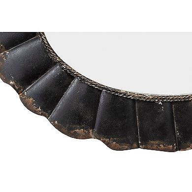 Oval Metal Scalloped Framed Wall Mirror
