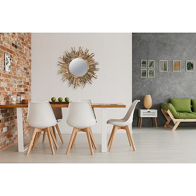 Round Coastal Driftwood Framed Sunburst Mirror