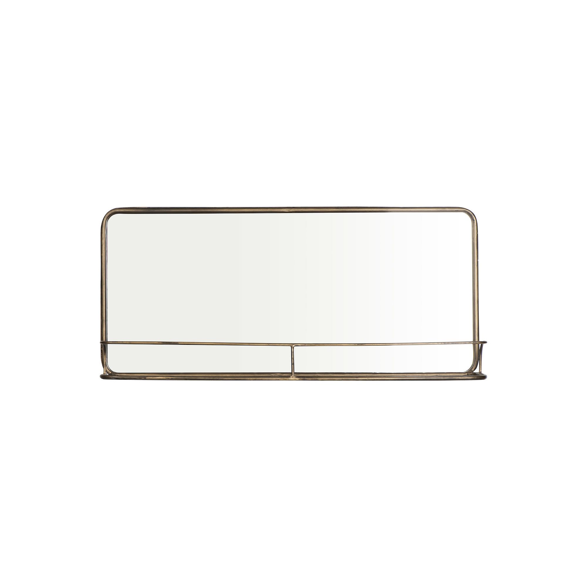 Modern Metal Vertical 36 x 16 Framed Wall Mirror, Brass