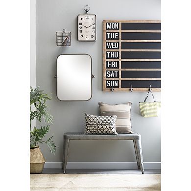 Round Edge Metal Framed Pivot Wall Mirror