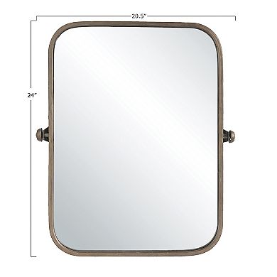 Round Edge Metal Framed Pivot Wall Mirror