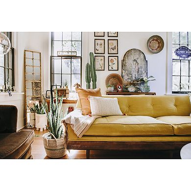 Rectangle Metal Windowpane Framed Wall Mirror