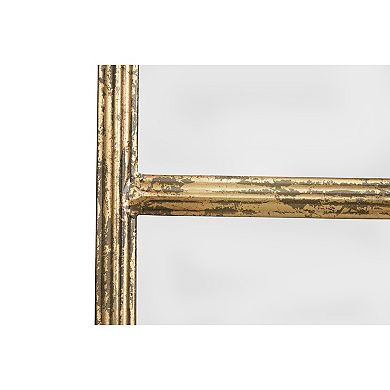 Rectangle Metal Windowpane Framed Wall Mirror