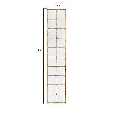 Rectangle Metal Windowpane Framed Wall Mirror