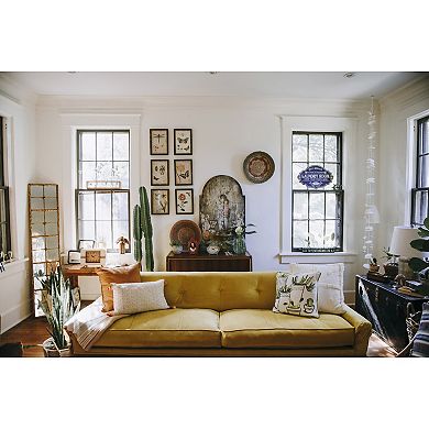 Rectangle Metal Windowpane Framed Wall Mirror