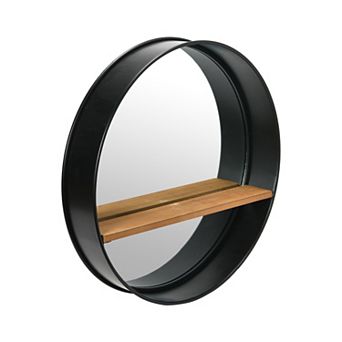 Modern Round Metal Framed Wall Mirror