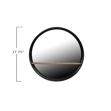 Modern Round Metal Framed Wall Mirror