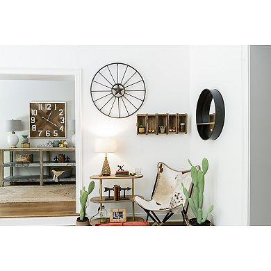 Modern Round Metal Framed Wall Mirror