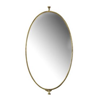 Oval Metal Framed Pivoting Wall Mirror