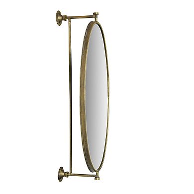 Oval Metal Framed Pivoting Wall Mirror