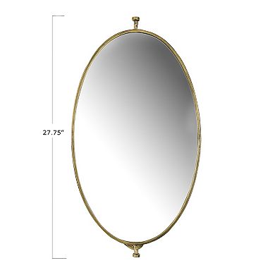 Oval Metal Framed Pivoting Wall Mirror