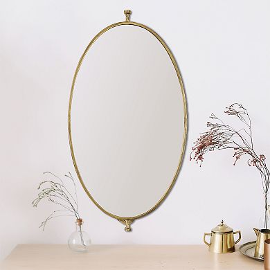 Oval Metal Framed Pivoting Wall Mirror