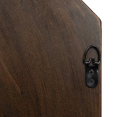 Hexagonal Carved Wood Framed Wall Mirror