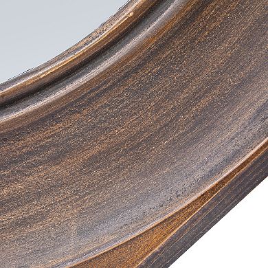 Hexagonal Carved Wood Framed Wall Mirror