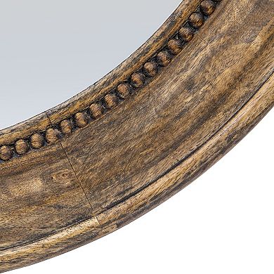 Round Carved Wood Framed Wall Mirror