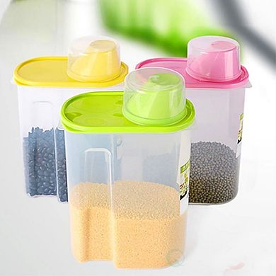 Large Bpa-free Plastic Food Saver, Kitchen Food Containers with Graduated Cap, Set Of 3