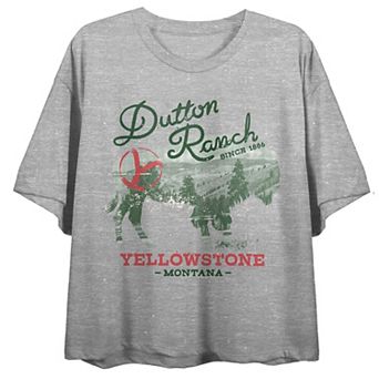 Juniors' Yellowstone Dutton Ranch Crossfade Crewneck Graphic Tee