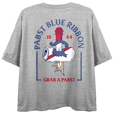 Women's Pabst Blue Ribbon Floral Art Crewneck Graphic Tee