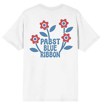 Women's Pabst Blue Ribbon Flower Back Crewneck Graphic Tee