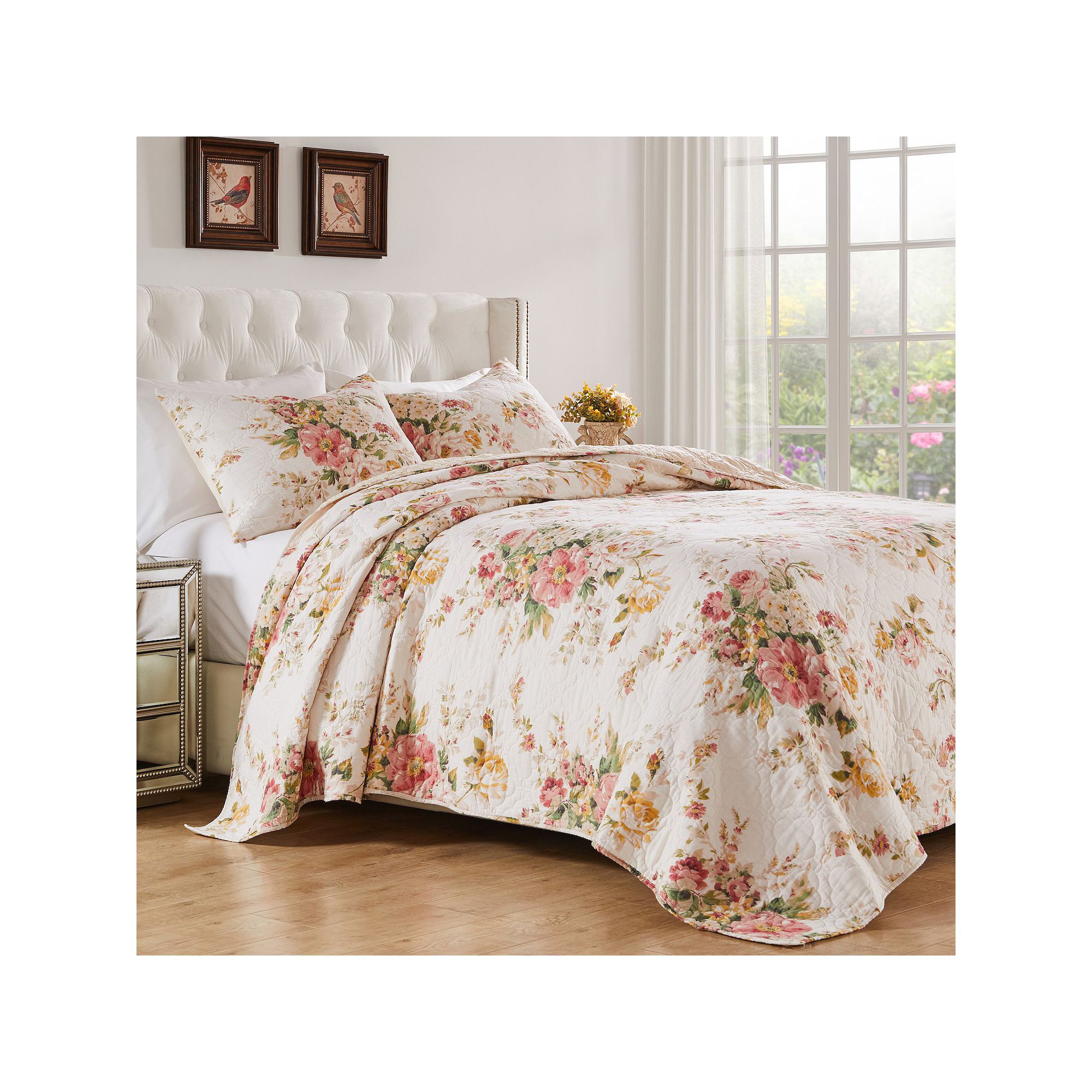 Greenland Home Fashions Grace Quilt & Sham Set, Buttercup