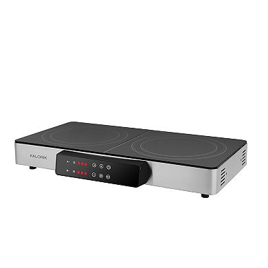 Kalorik MAXX 2-in-1 Stainless Steel Electric Griddle & Double Cooktop