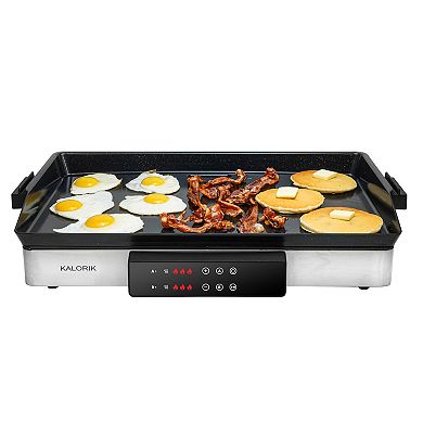 Kalorik MAXX 2-in-1 Stainless Steel Electric Griddle & Double Cooktop