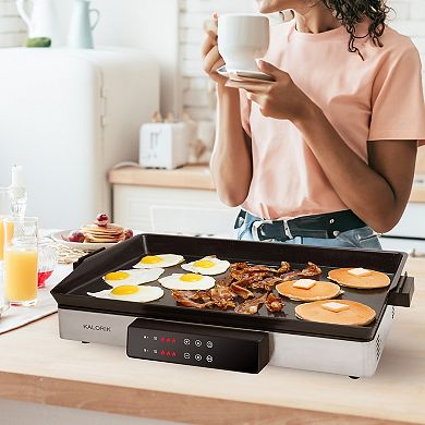 Kalorik MAXX 2-in-1 Stainless Steel Electric Griddle & Double Cooktop