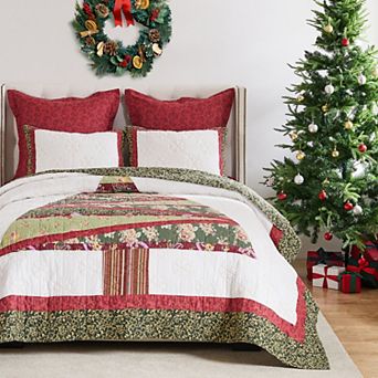 Greenland Home Fashions Christmas Tree Quilt & Sham Set