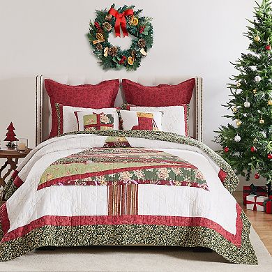 Greenland Home Fashions Christmas Tree Quilt & Sham Set