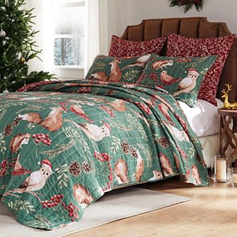 Greenland Home Fashions Willow Holiday Quilt Set with Shams