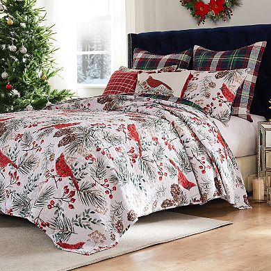 Greenland Home Fashions Cardinal Plaid Quilt & Sham Set