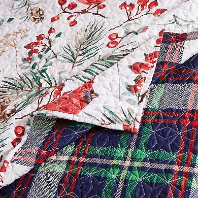 Greenland Home Fashions Cardinal Plaid Quilt & Sham Set