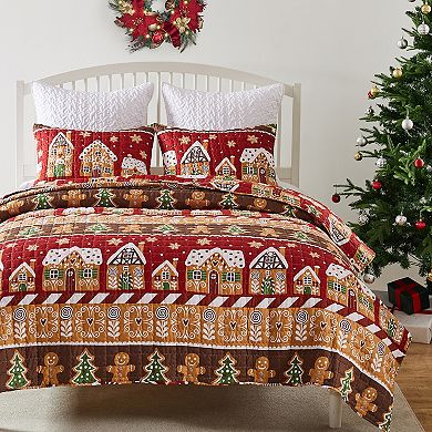 Greenland Home Fashions Gingerbread Lane Quilt Set