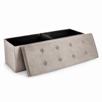 Sorbus Tufted Faux Suede Bench