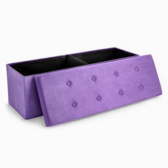 Sorbus Tufted Faux Suede Bench