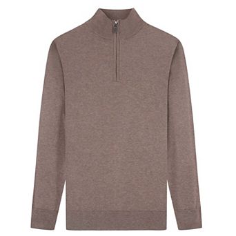 Tom Baine Men's Cashmere Feel Slim Fit Quarter Zip Sweater