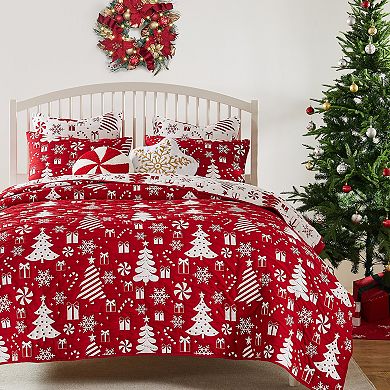 Greenland Home Fashions Peppermint Party Coverlet Set with Shams