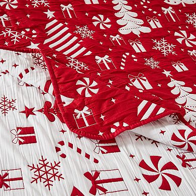 Greenland Home Fashions Peppermint Party Coverlet Set with Shams