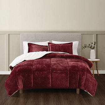 Truly Soft Basket Carved Faux Fur 3 pc Comforter Set with Shams