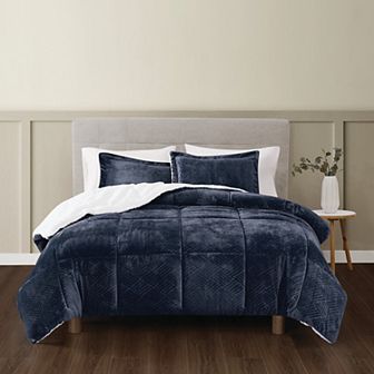 Truly Soft Basket Carved Faux Fur 3 pc Comforter Set with Shams